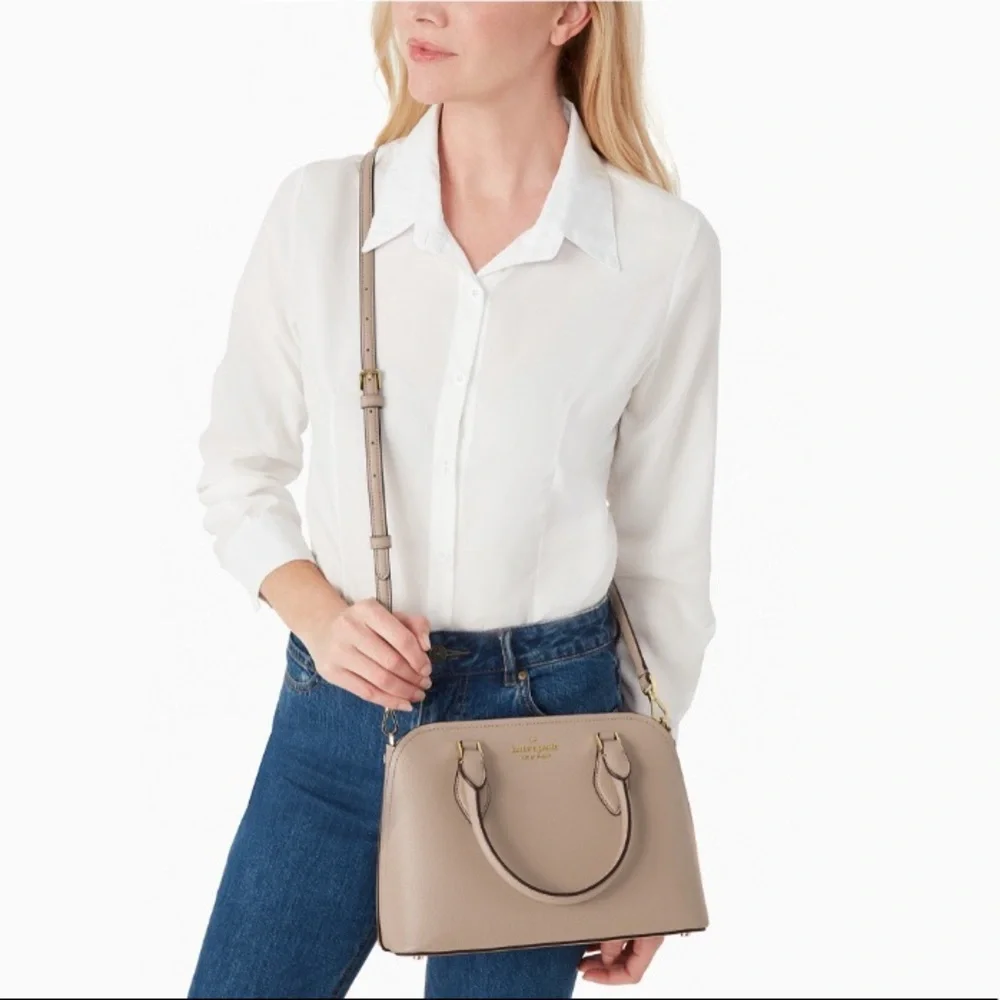 ♠️Kate Spade Darcy Small Satchel Warm Taupe NWT - Picture 5 of 5